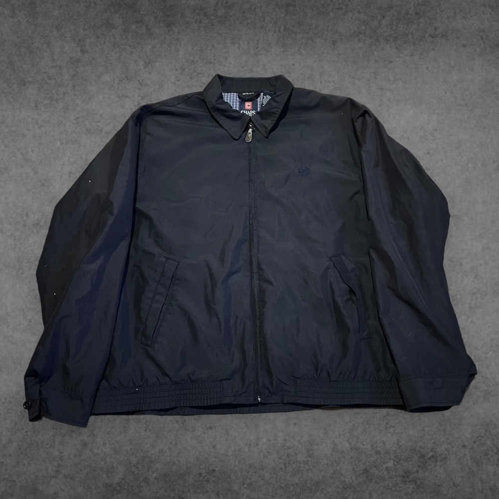Vintage Chaps Ralph Lauren Windbreaker Jacket Mens Large Navy Blue Y2K Zip Up